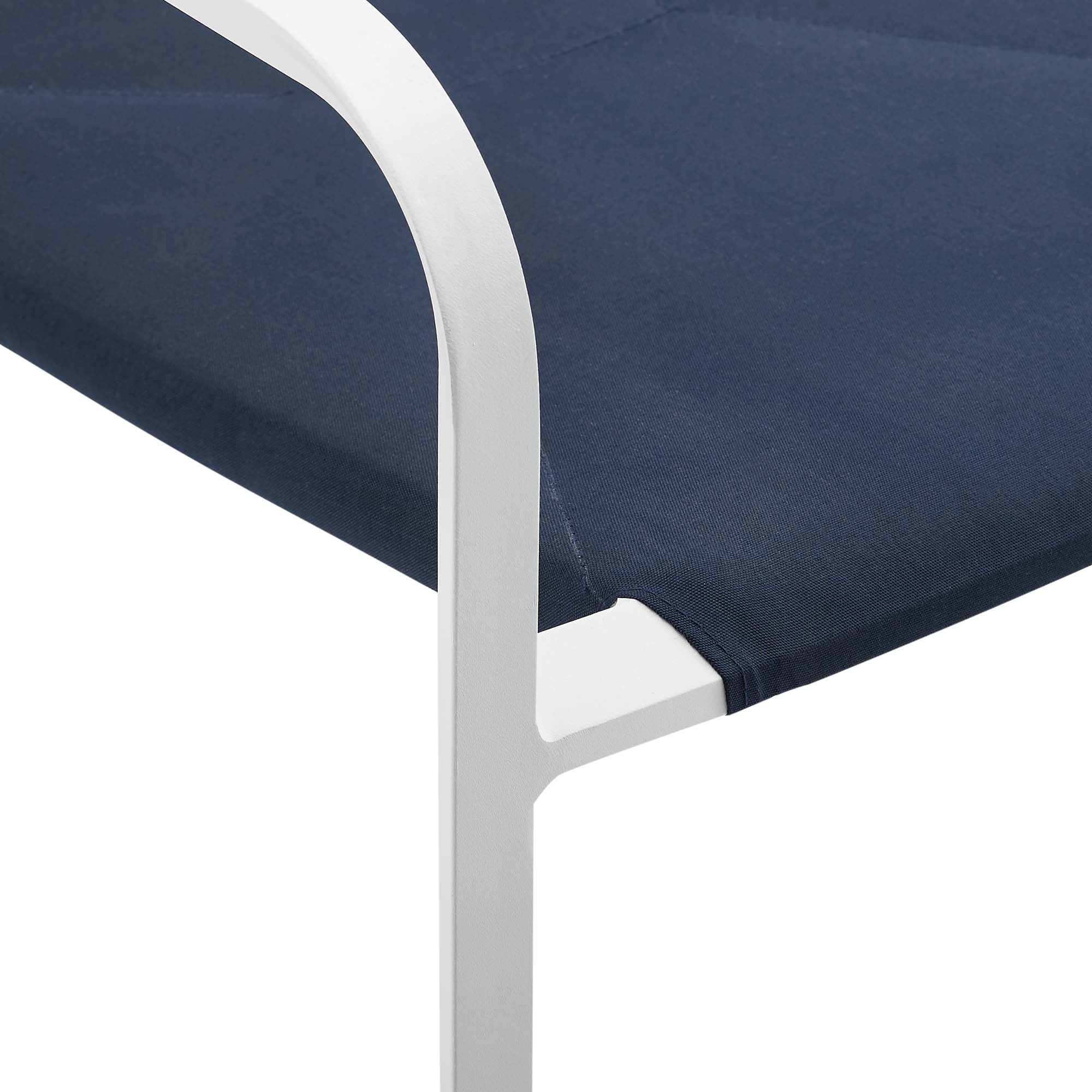 Raleigh 7 Piece Outdoor Patio Aluminum Dining Set - White Navy