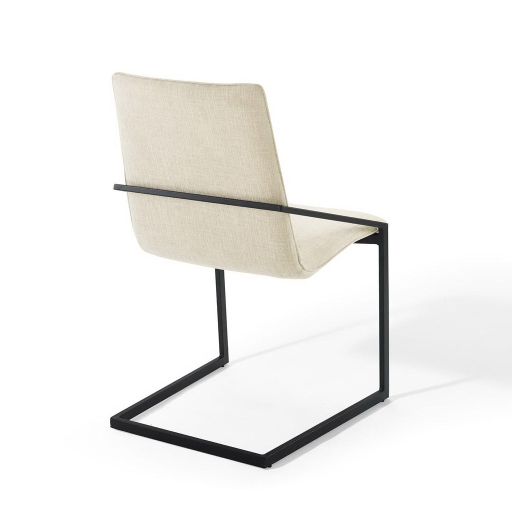 Pitch Upholstered Fabric Dining Armchair - Black Beige