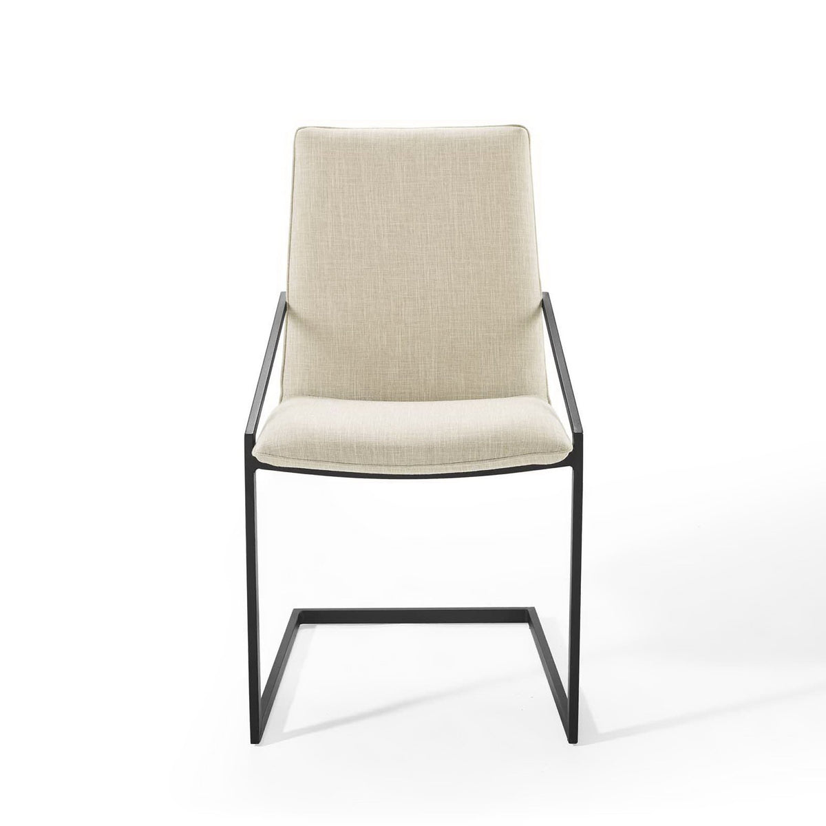 Pitch Upholstered Fabric Dining Armchair - Black Beige