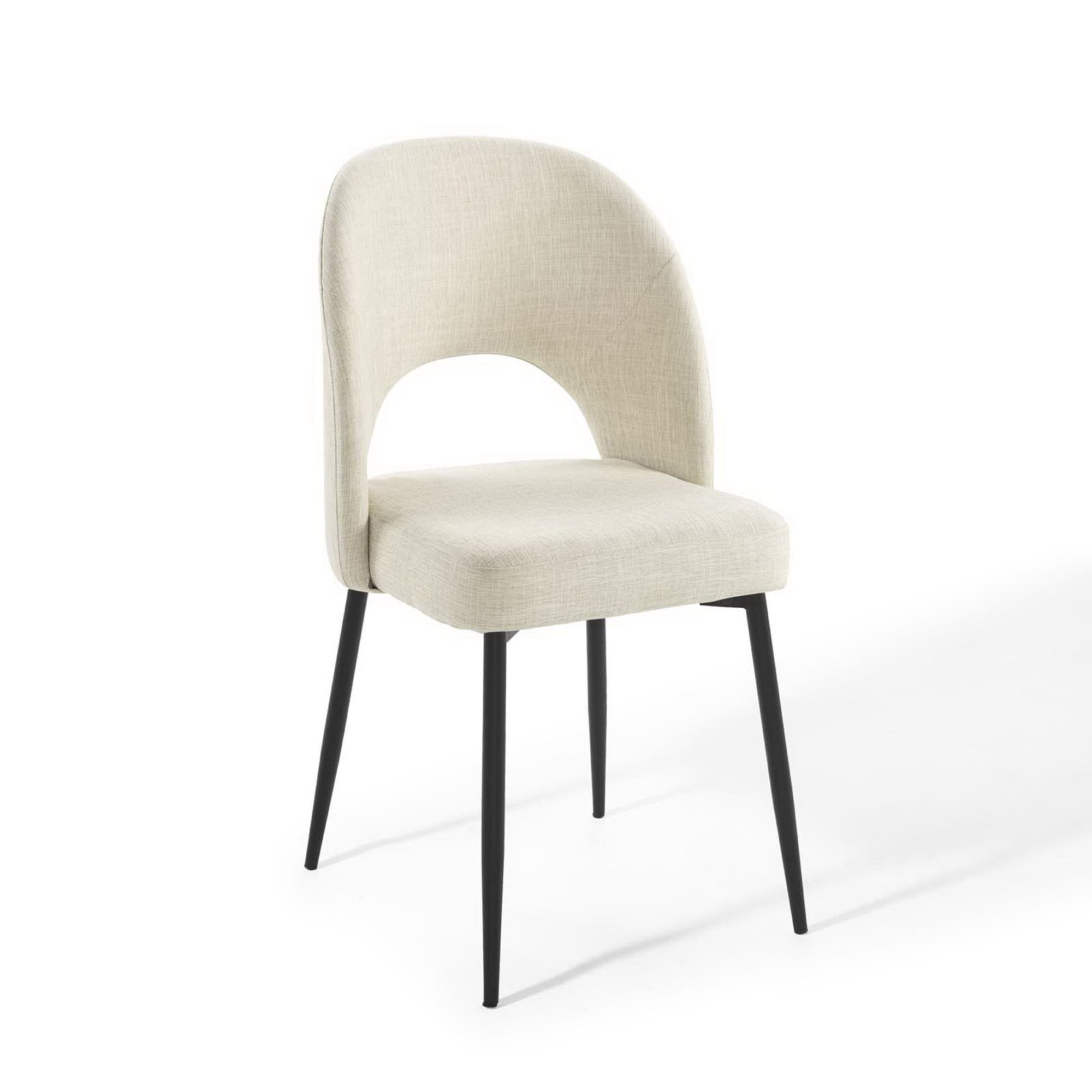 Rouse Upholstered Fabric Dining Side Chair - Black Beige