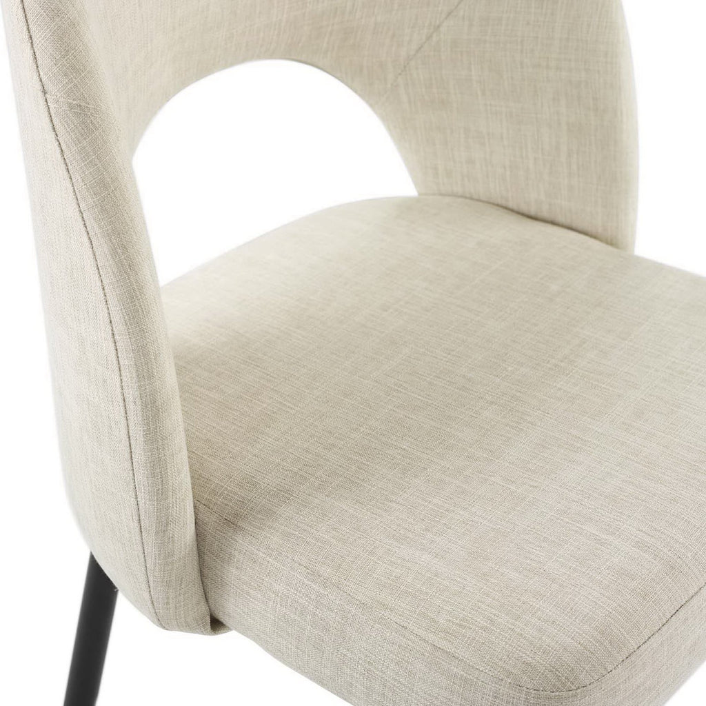 Rouse Upholstered Fabric Dining Side Chair - Black Beige