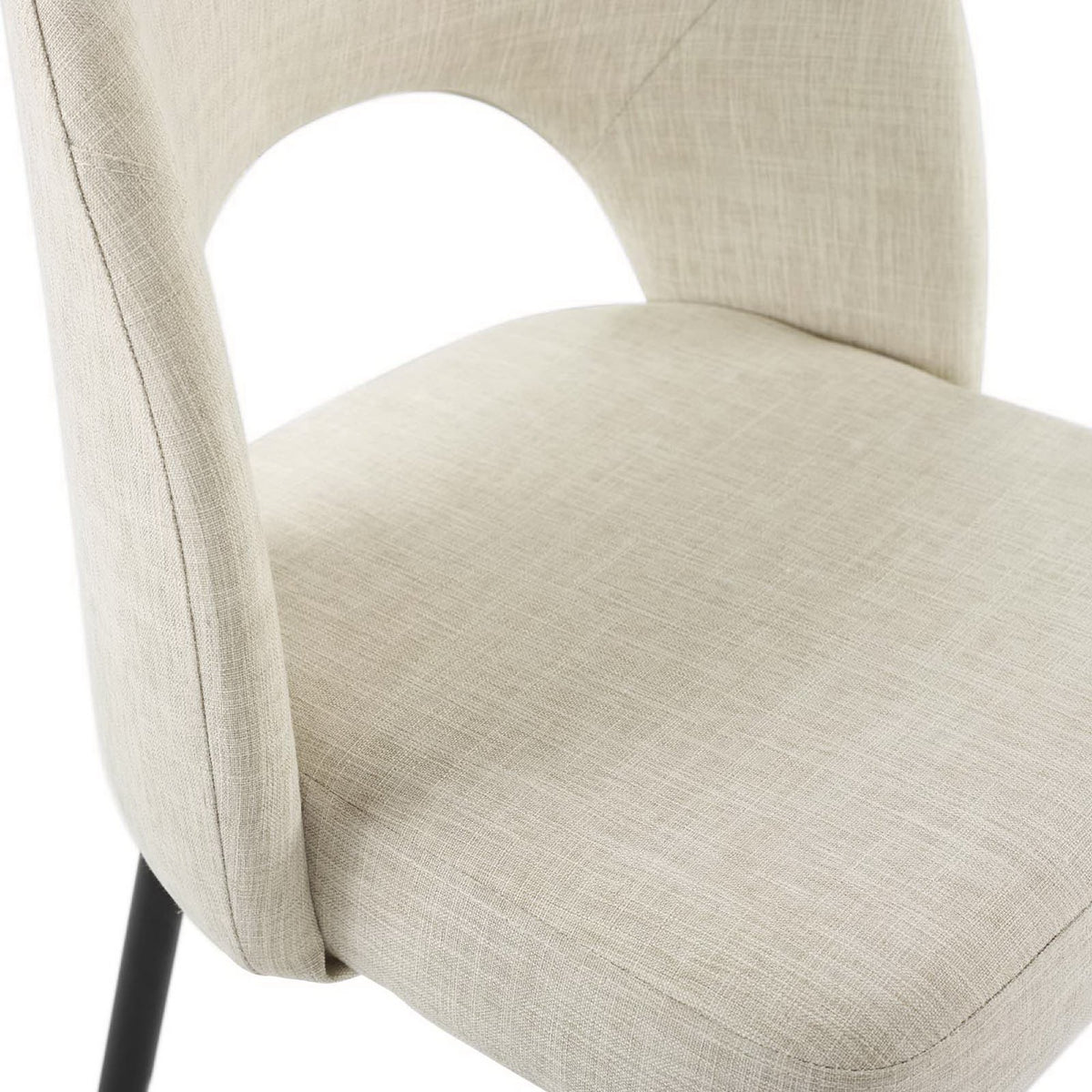 Rouse Upholstered Fabric Dining Side Chair - Black Beige