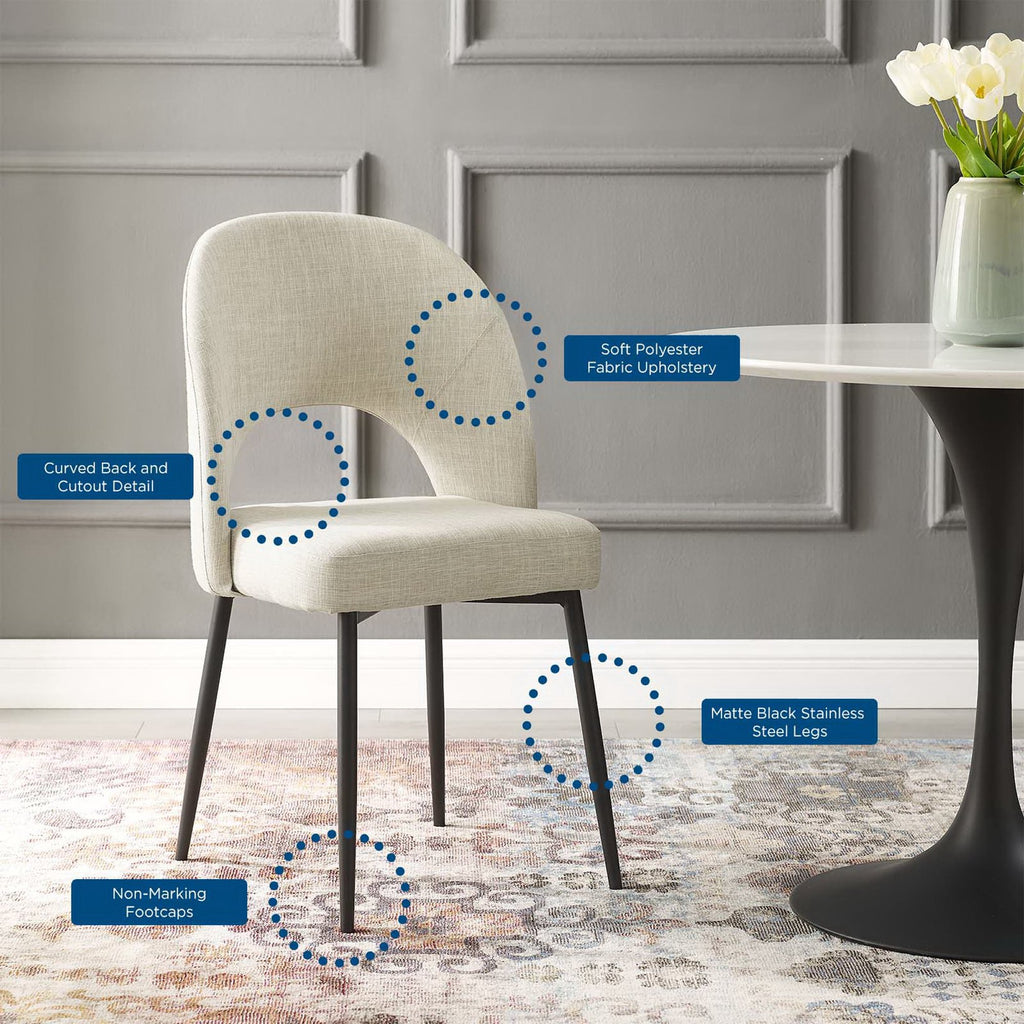 Rouse Upholstered Fabric Dining Side Chair - Black Beige