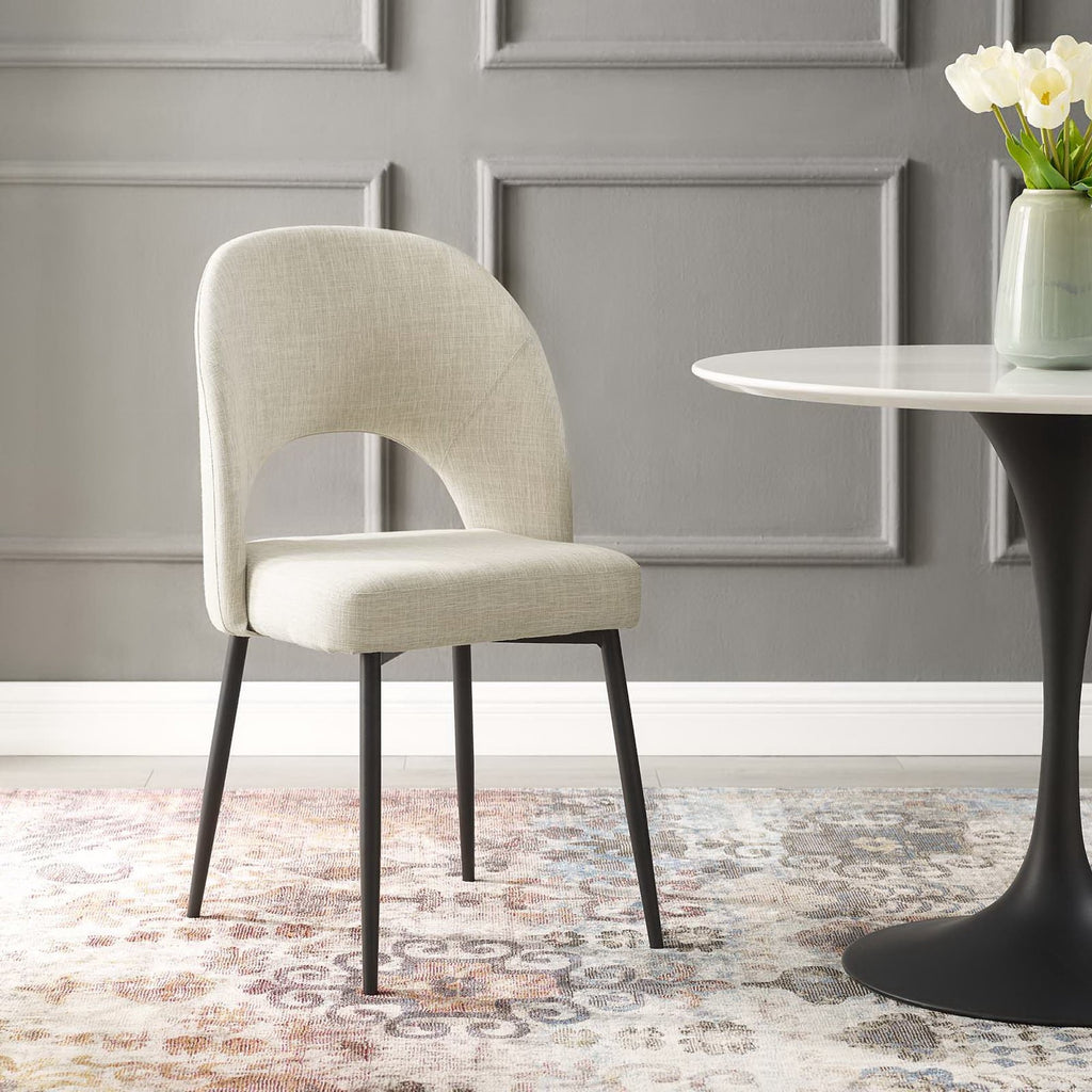 Rouse Upholstered Fabric Dining Side Chair - Black Beige