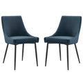Viscount Upholstered Fabric Dining Chairs Set of 2 - Black Azure