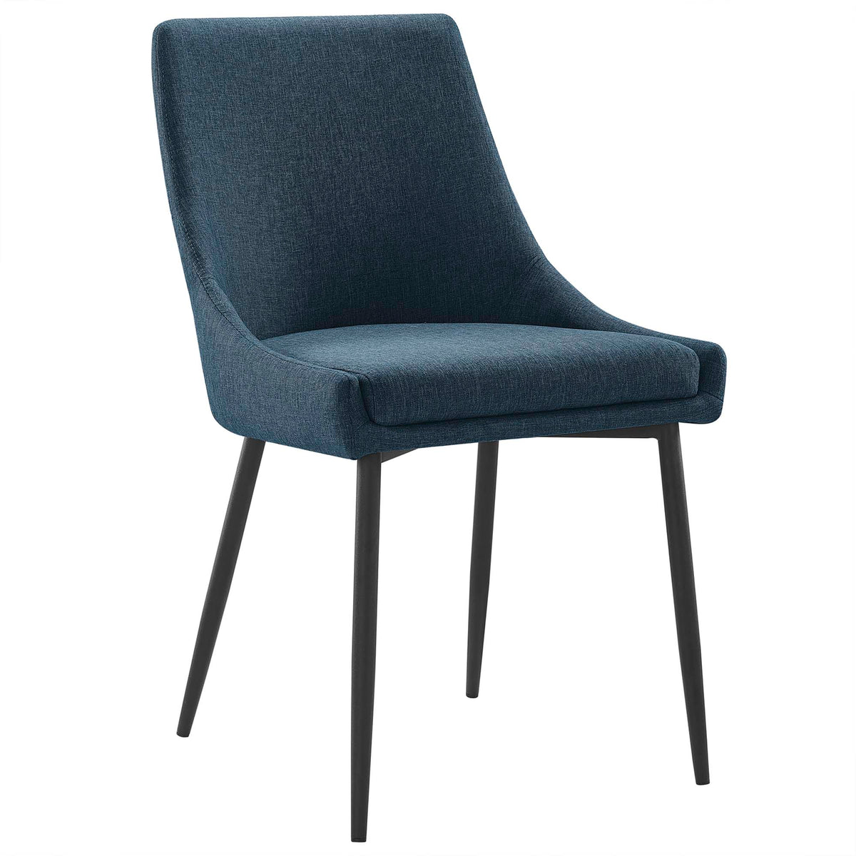Viscount Upholstered Fabric Dining Chairs Set of 2 - Black Azure