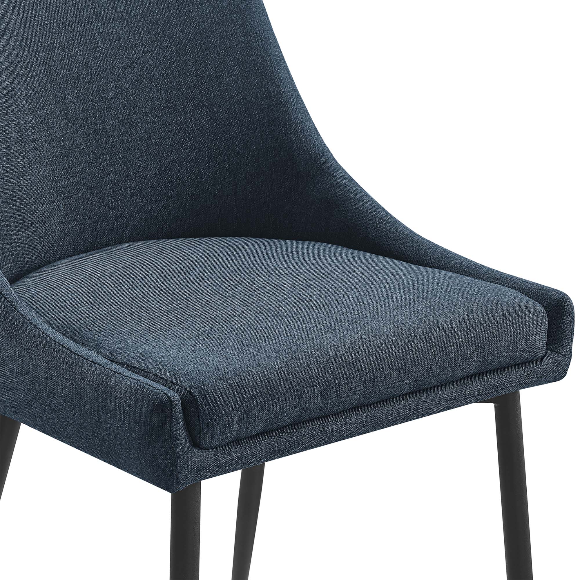 Viscount Upholstered Fabric Dining Chairs Set of 2 - Black Azure