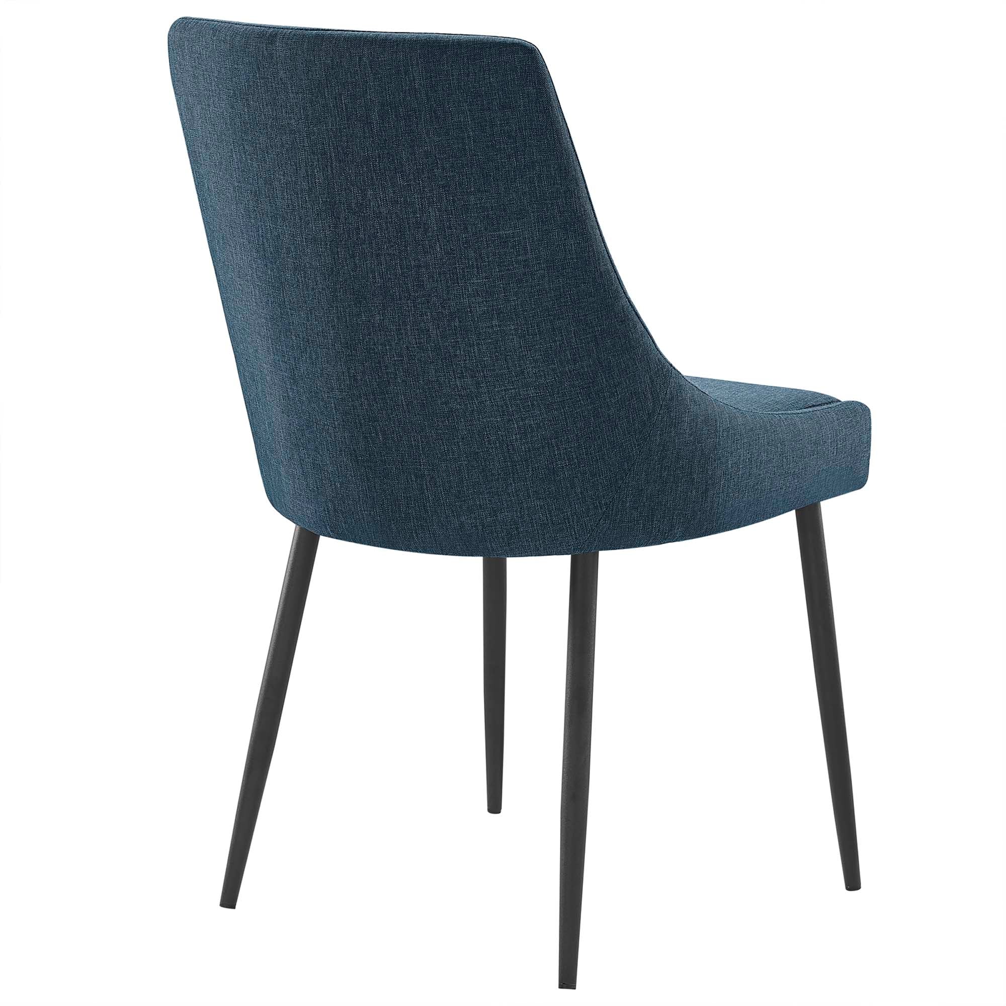 Viscount Upholstered Fabric Dining Chairs Set of 2 - Black Azure