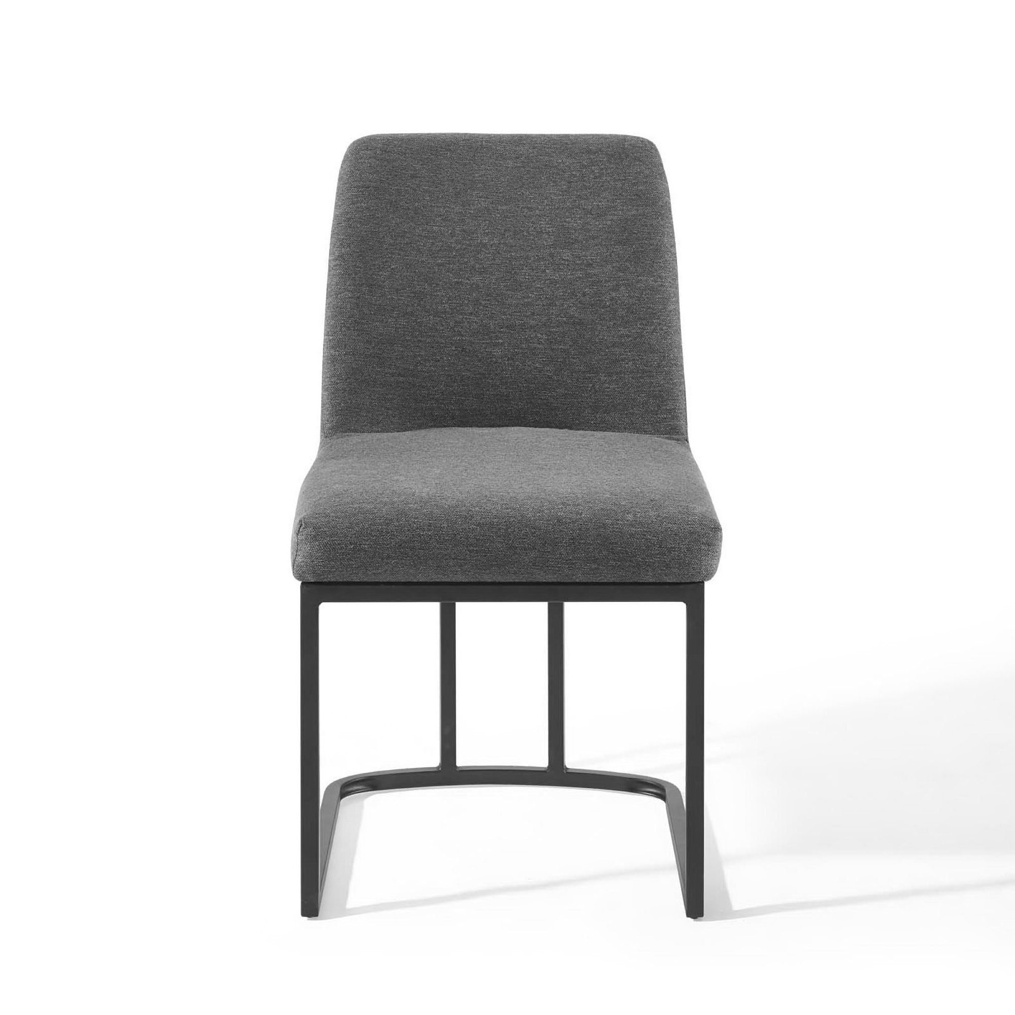 Amplify Sled Base Upholstered Fabric Dining Side Chair - Black Charcoal