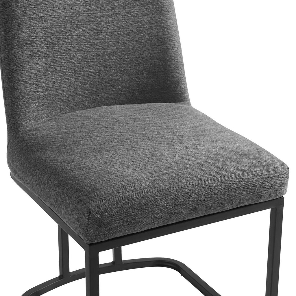 Amplify Sled Base Upholstered Fabric Dining Side Chair - Black Charcoal
