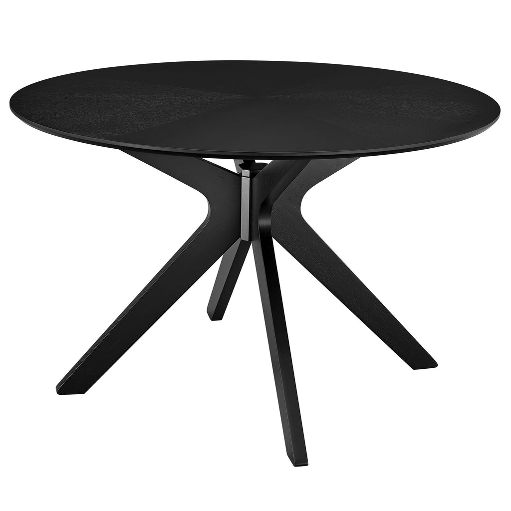 Crossroads 47" Round Wood Dining Table - Black
