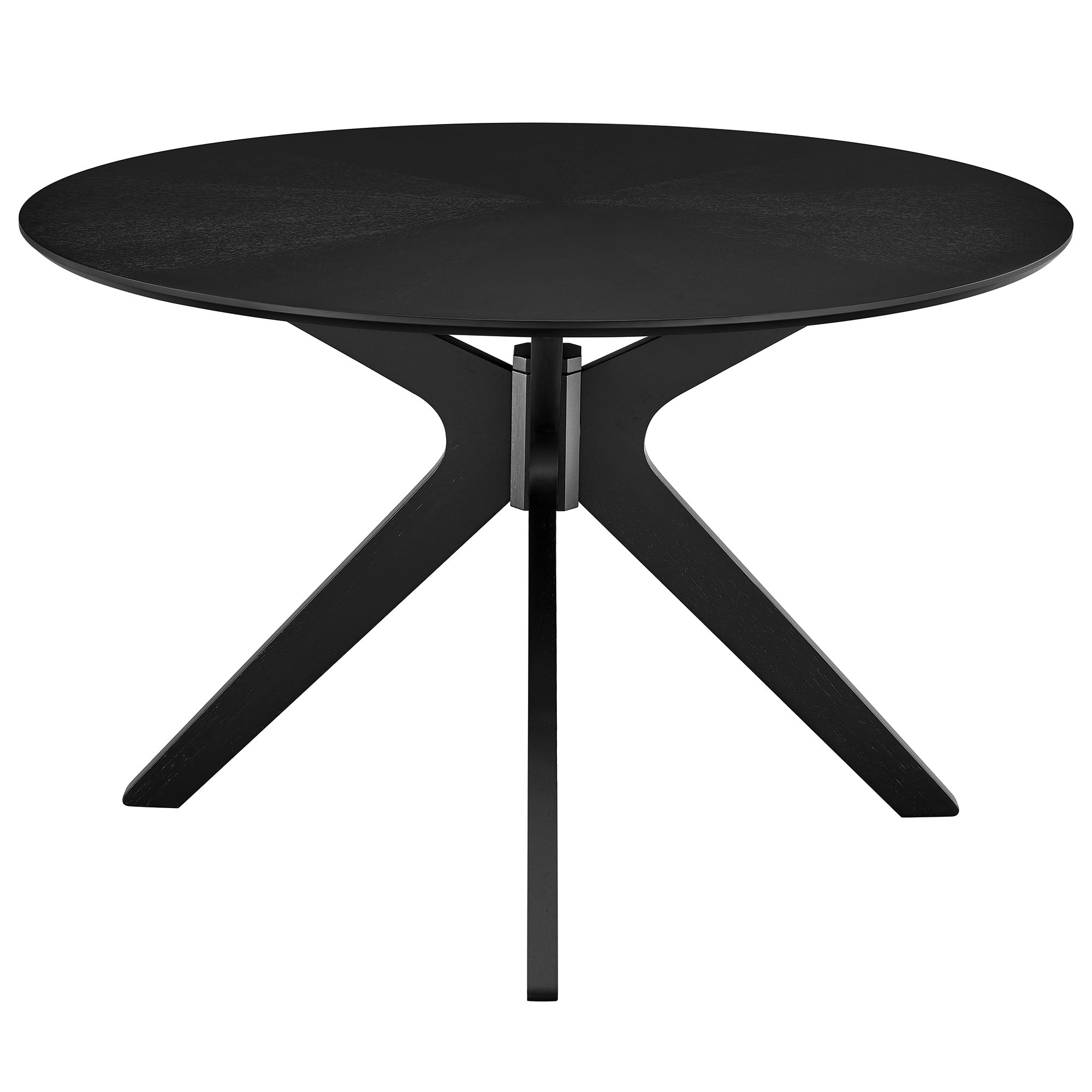 Crossroads 47" Round Wood Dining Table - Black