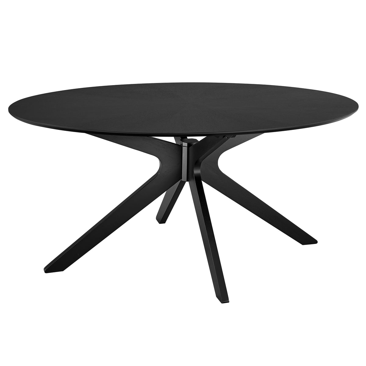Crossroads 63" Oval Wood Dining Table - Black