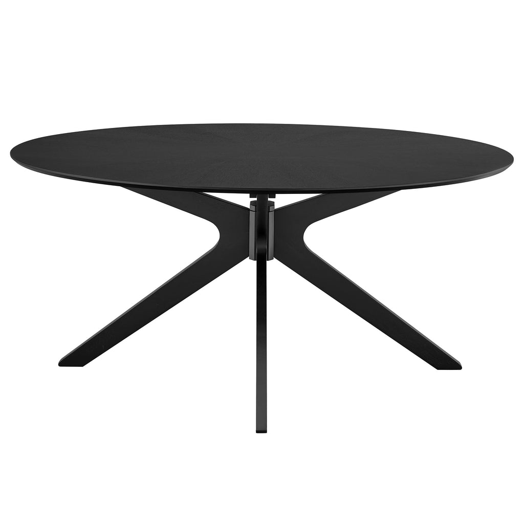 Crossroads 63" Oval Wood Dining Table - Black
