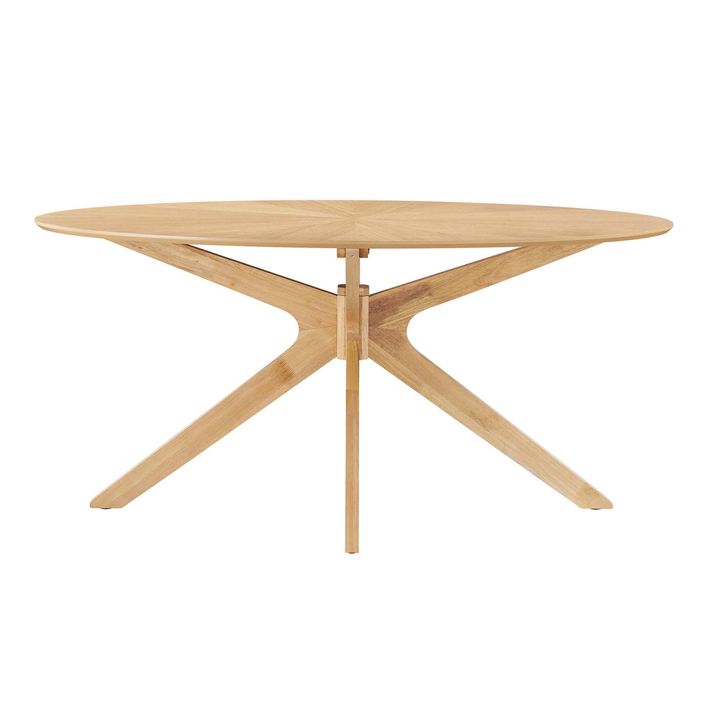 Crossroads 63" Oval Wood Dining Table - Oak