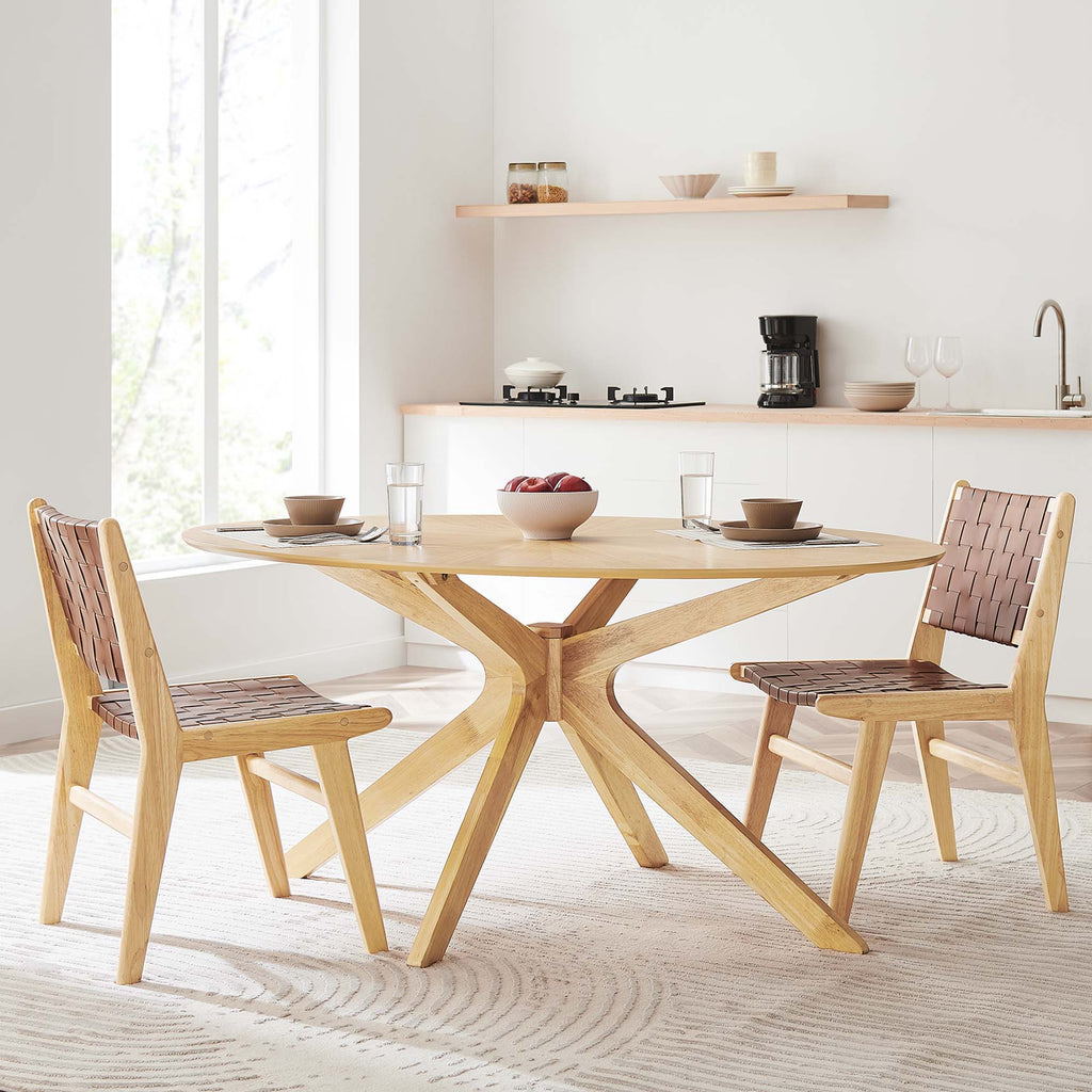 Crossroads 63" Oval Wood Dining Table - Oak