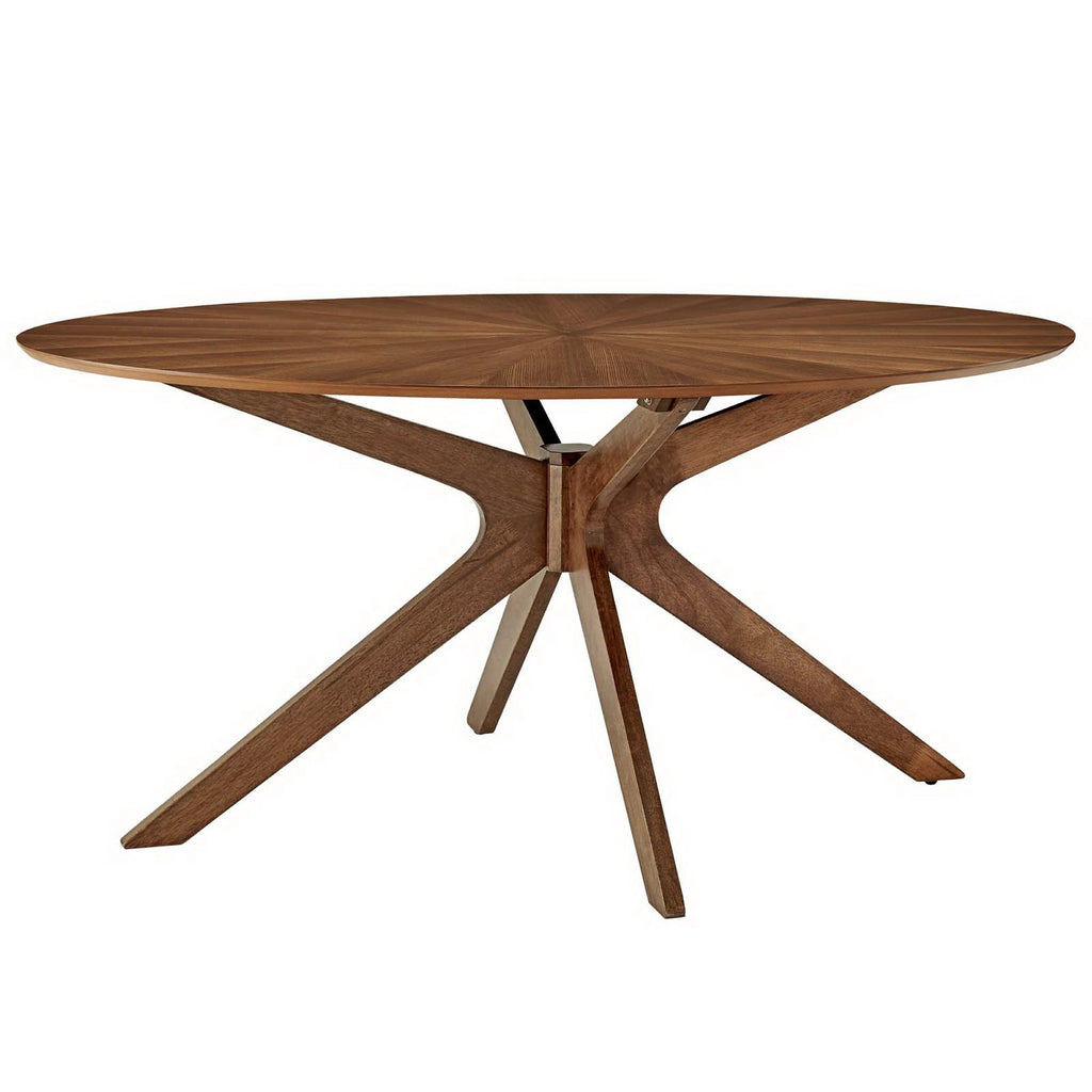 Crossroads 63" Oval Wood Dining Table - Walnut