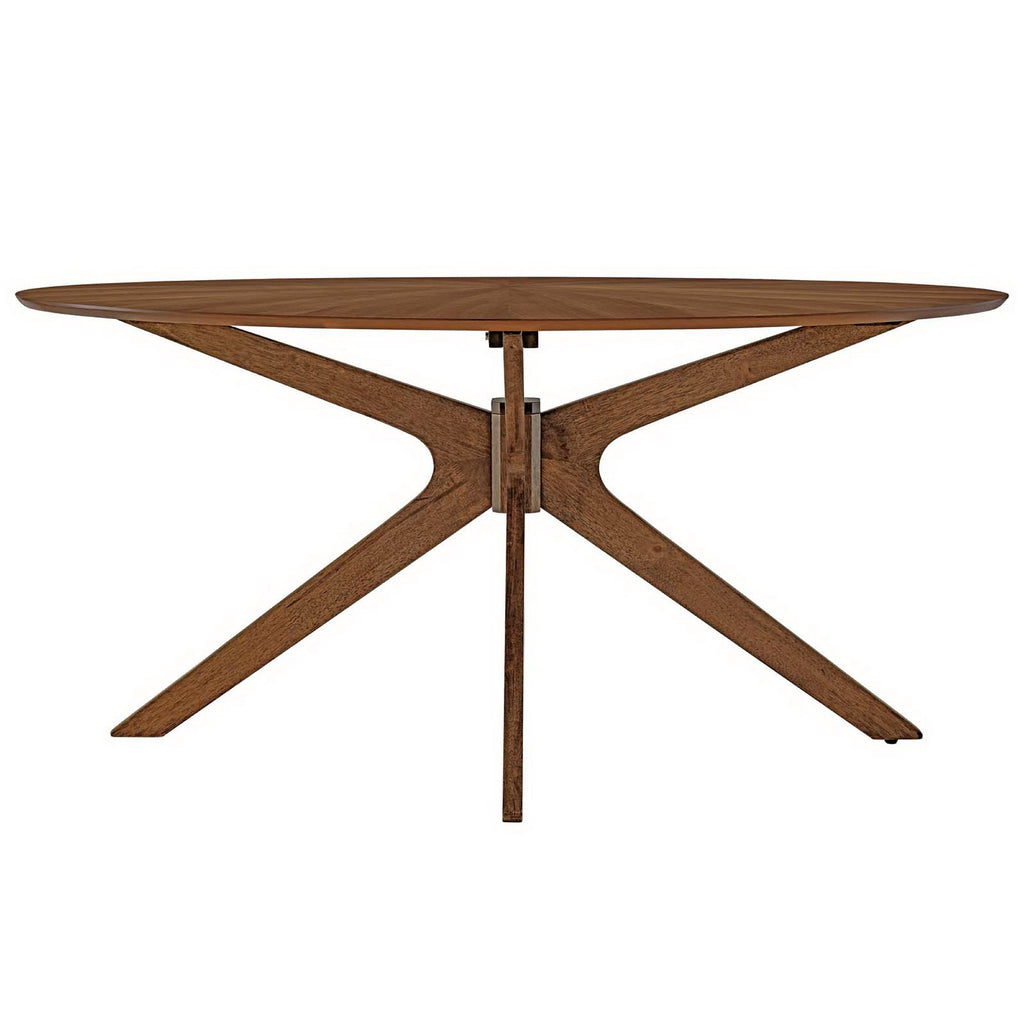 Crossroads 63" Oval Wood Dining Table - Walnut