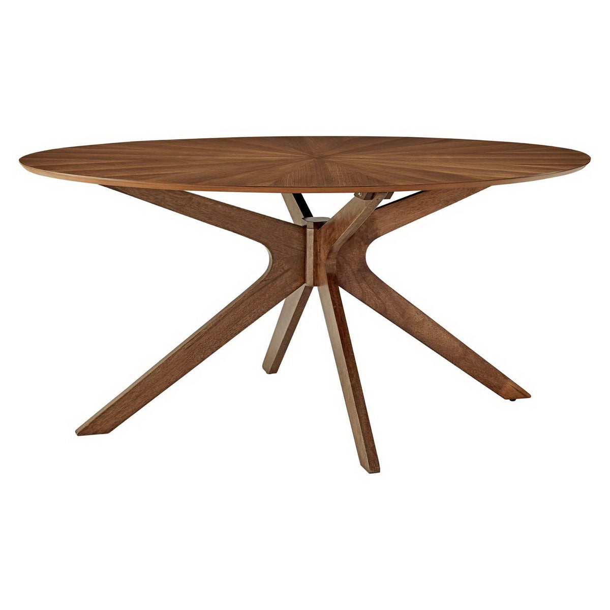 Crossroads 63" Oval Wood Dining Table - Walnut