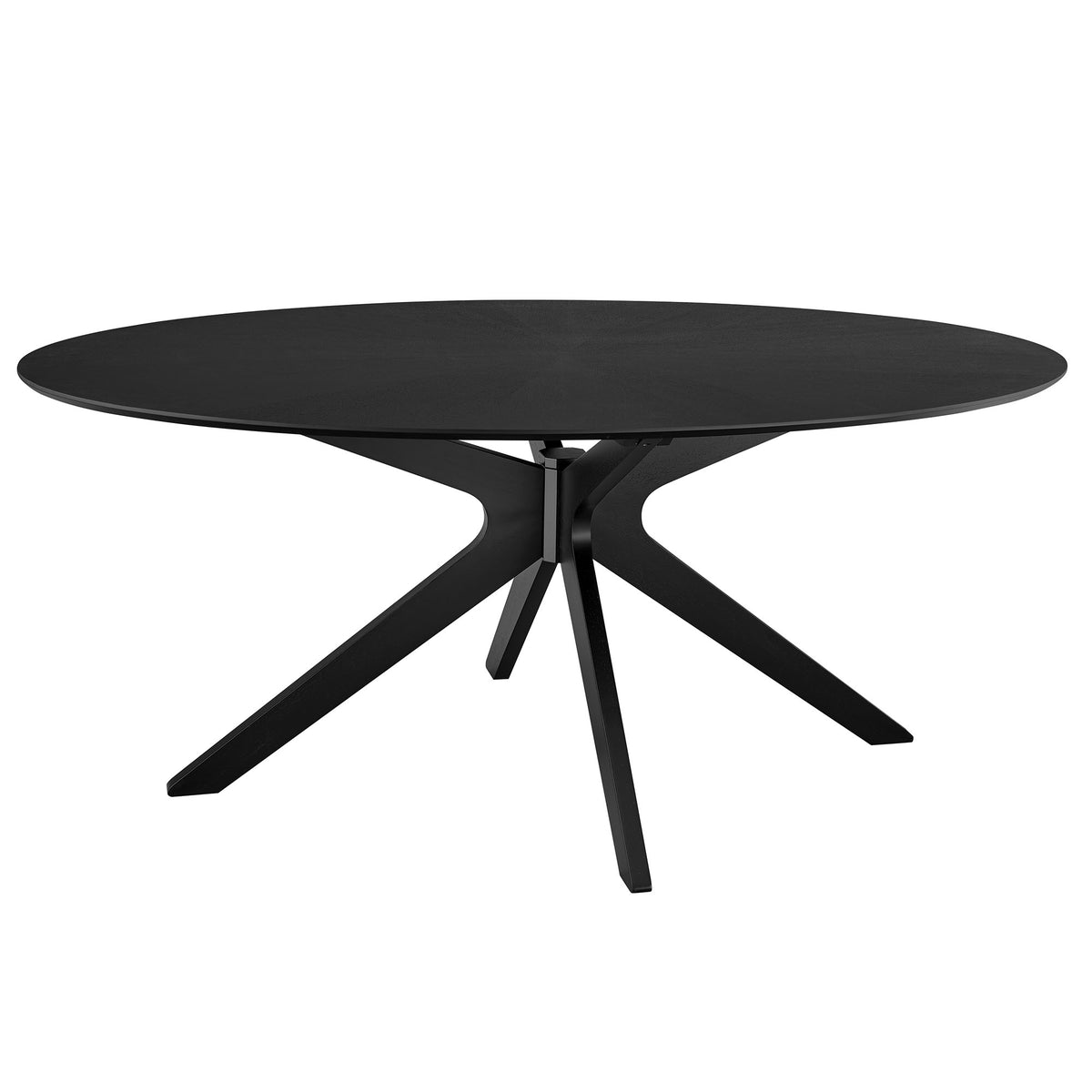 Crossroads 71" Oval Wood Dining Table - Black