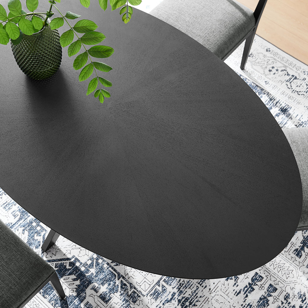 Crossroads 71" Oval Wood Dining Table - Black