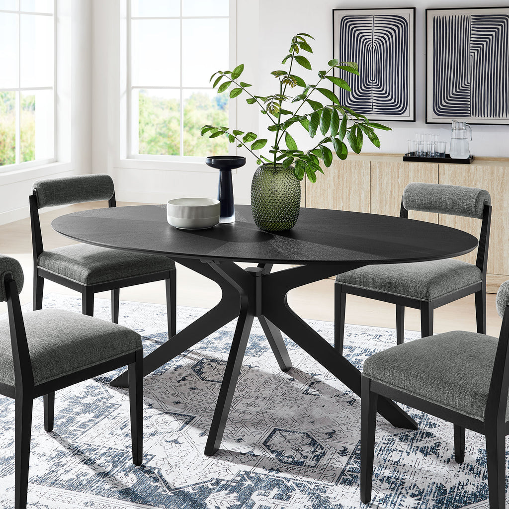 Crossroads 71" Oval Wood Dining Table - Black