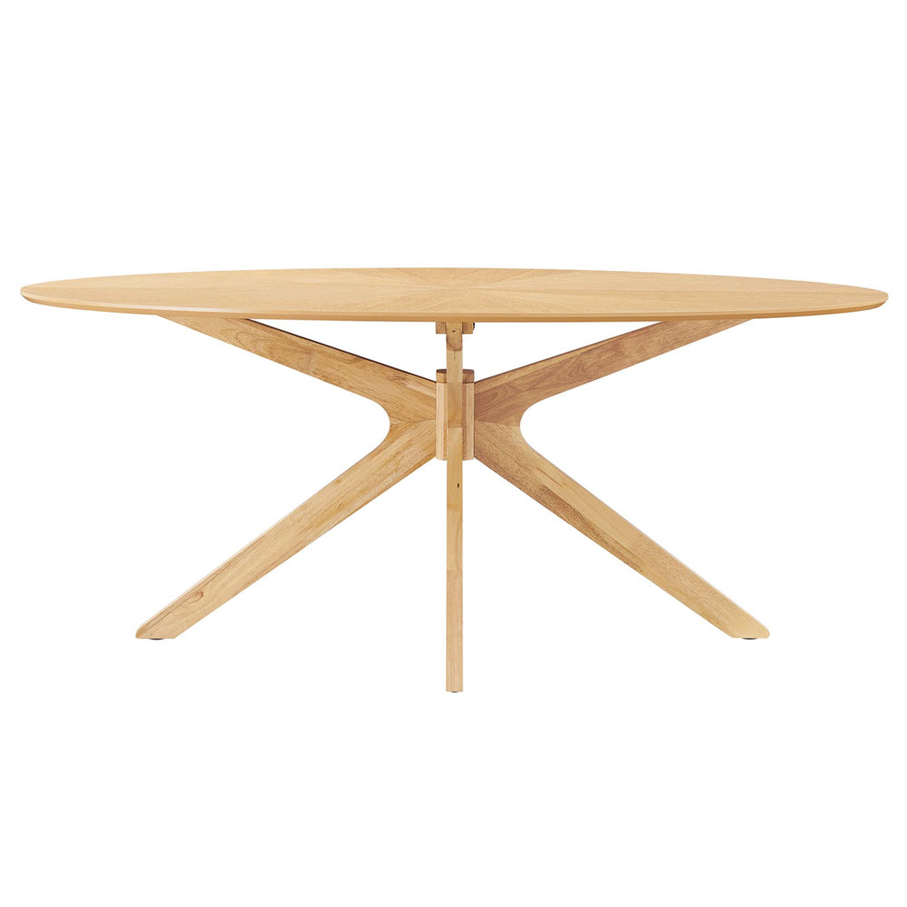 Crossroads 71" Oval Wood Dining Table - Oak