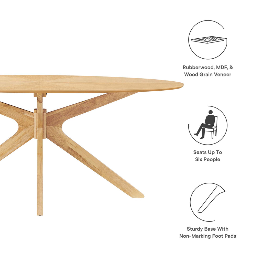 Crossroads 71" Oval Wood Dining Table - Oak