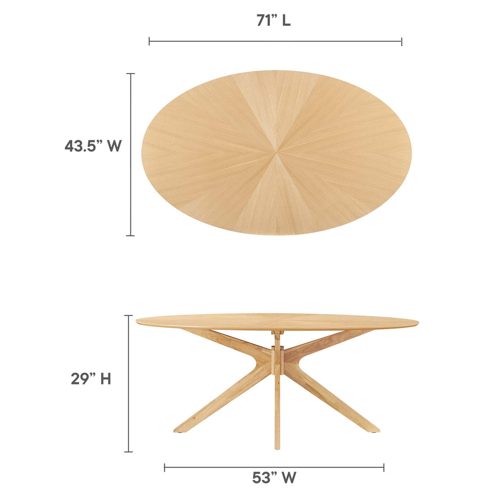 Crossroads 71" Oval Wood Dining Table - Oak