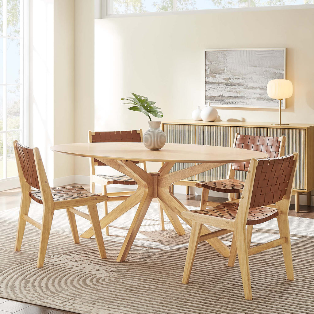 Crossroads 71" Oval Wood Dining Table - Oak
