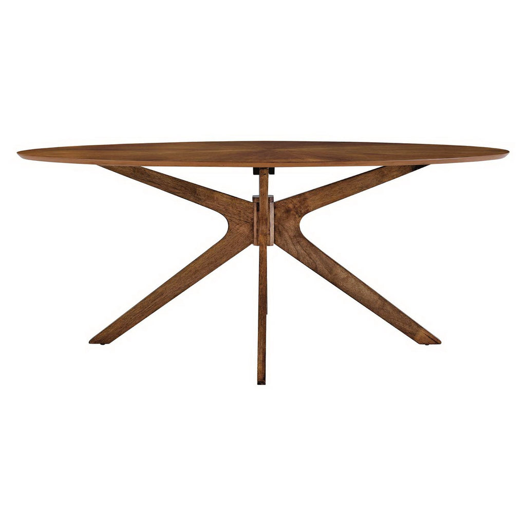 Crossroads 71" Oval Wood Dining Table - Walnut