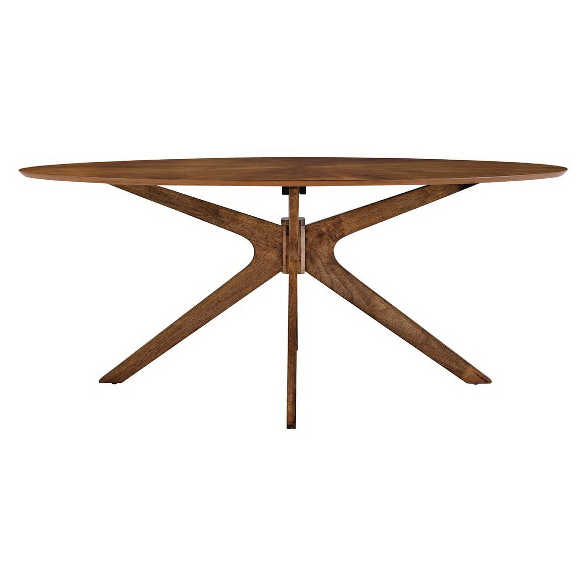 Crossroads 71" Oval Wood Dining Table - Walnut