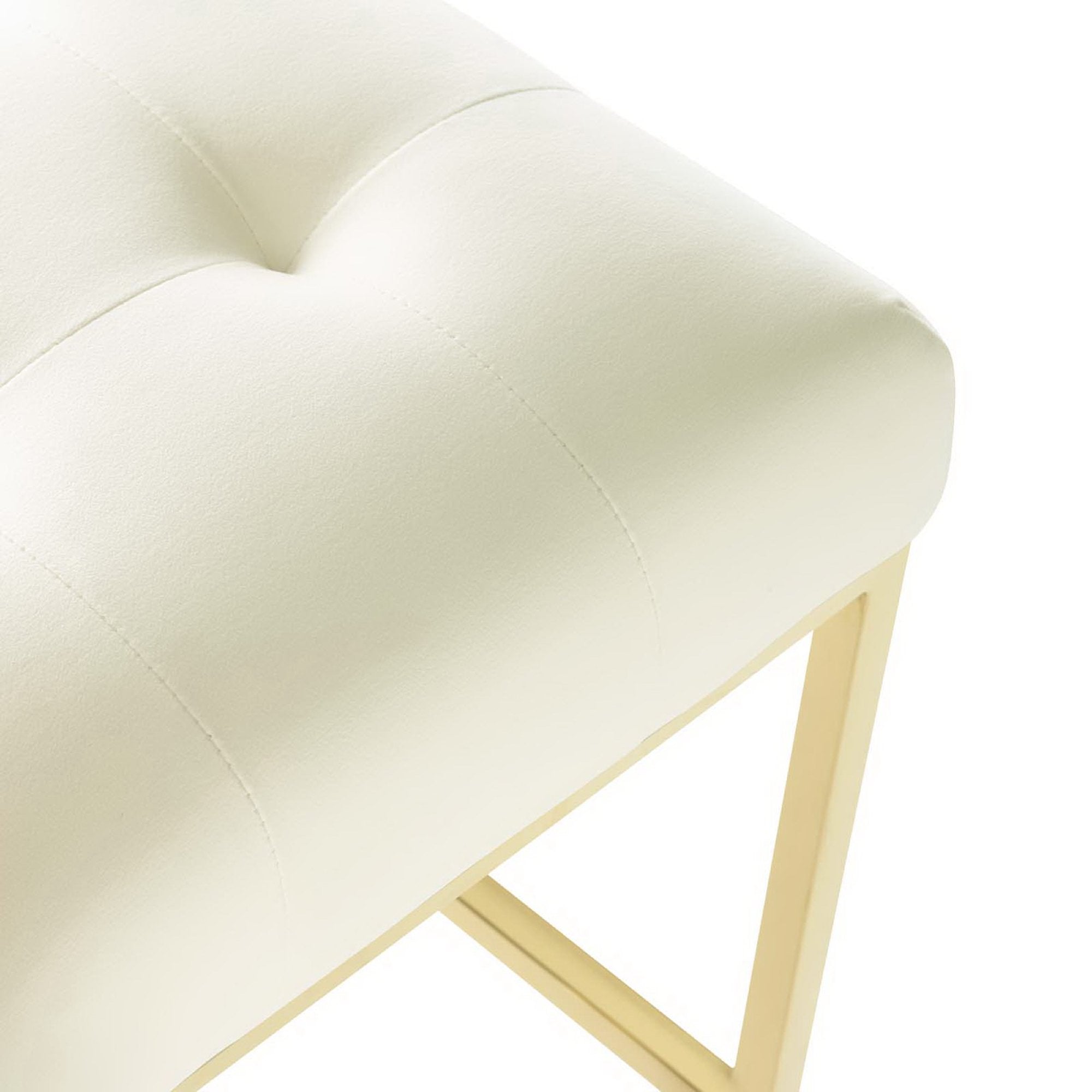 Privy Gold Stainless Steel Performance Velvet Counter Stool - Gold Ivory