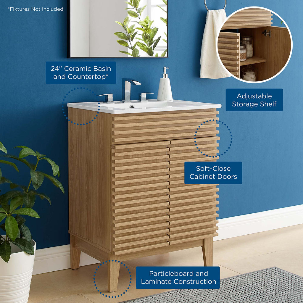 Render 24" Bathroom Vanity - Oak White