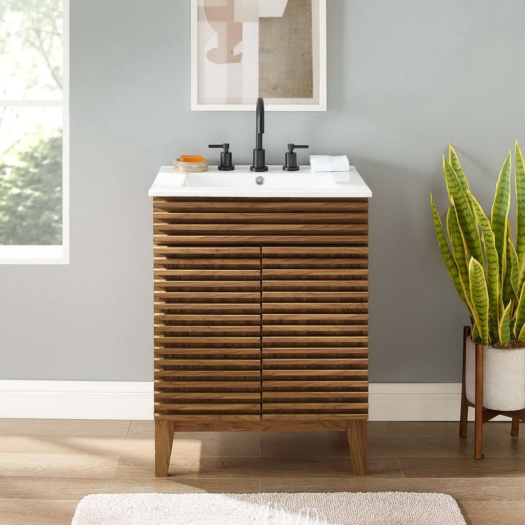 Render 24" Bathroom Vanity - Walnut White