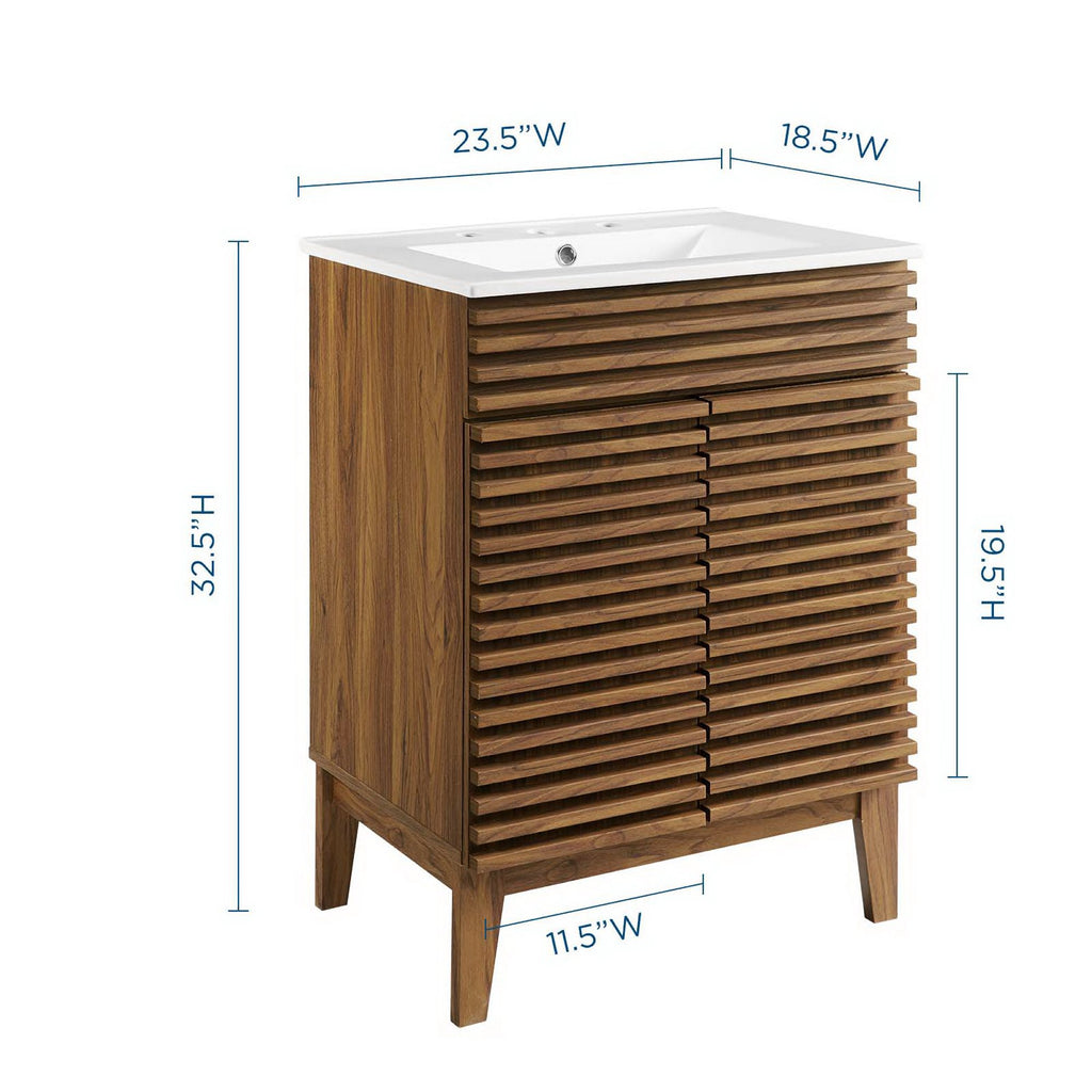 Render 24" Bathroom Vanity - Walnut White