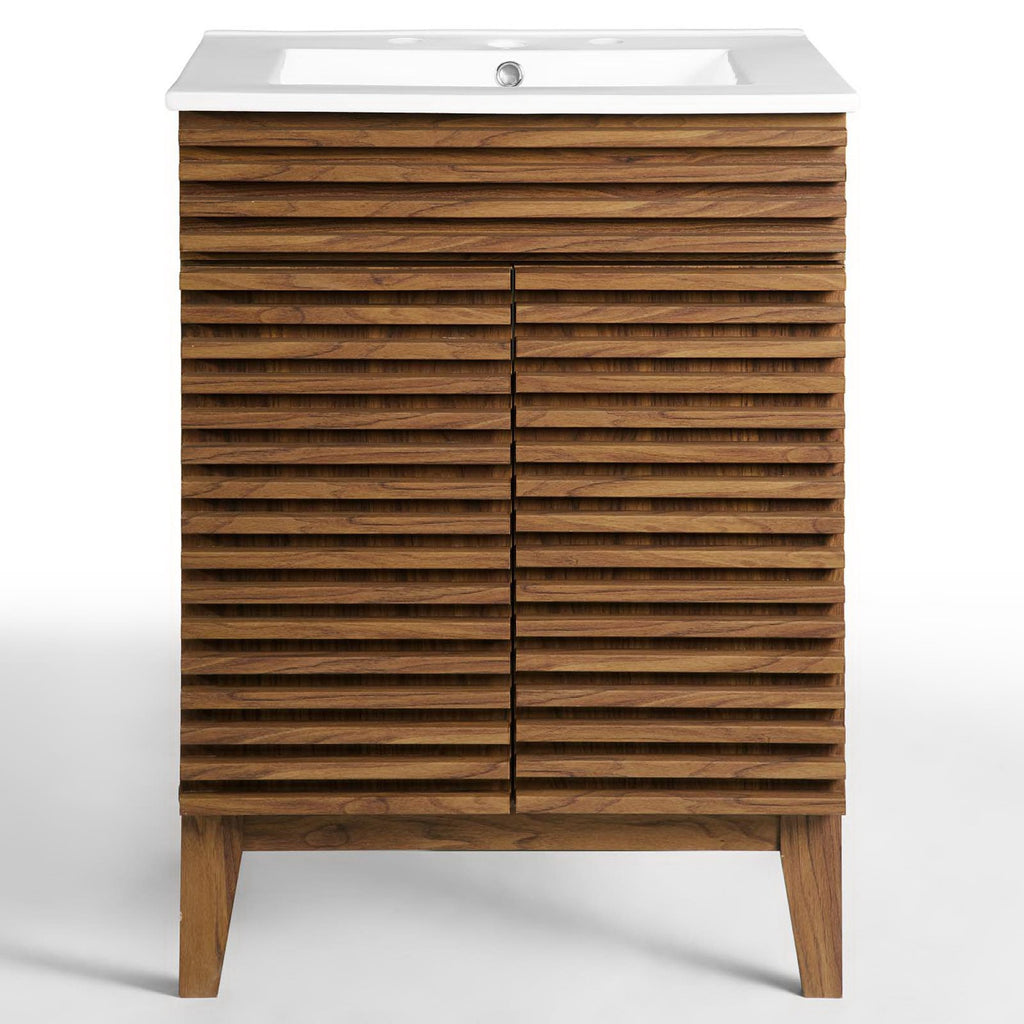 Render 24" Bathroom Vanity - Walnut White