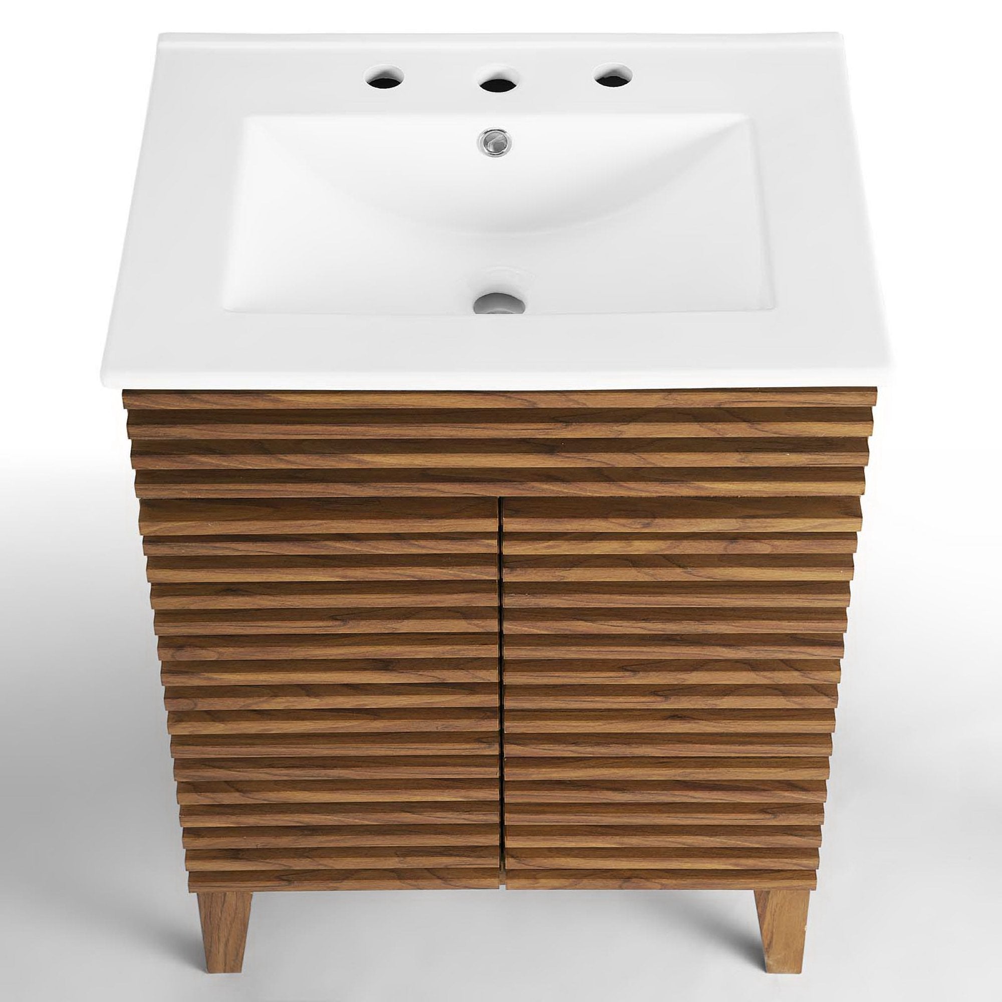 Render 24" Bathroom Vanity - Walnut White