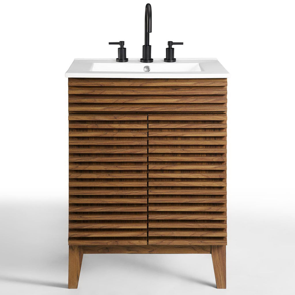 Render 24" Bathroom Vanity - Walnut White