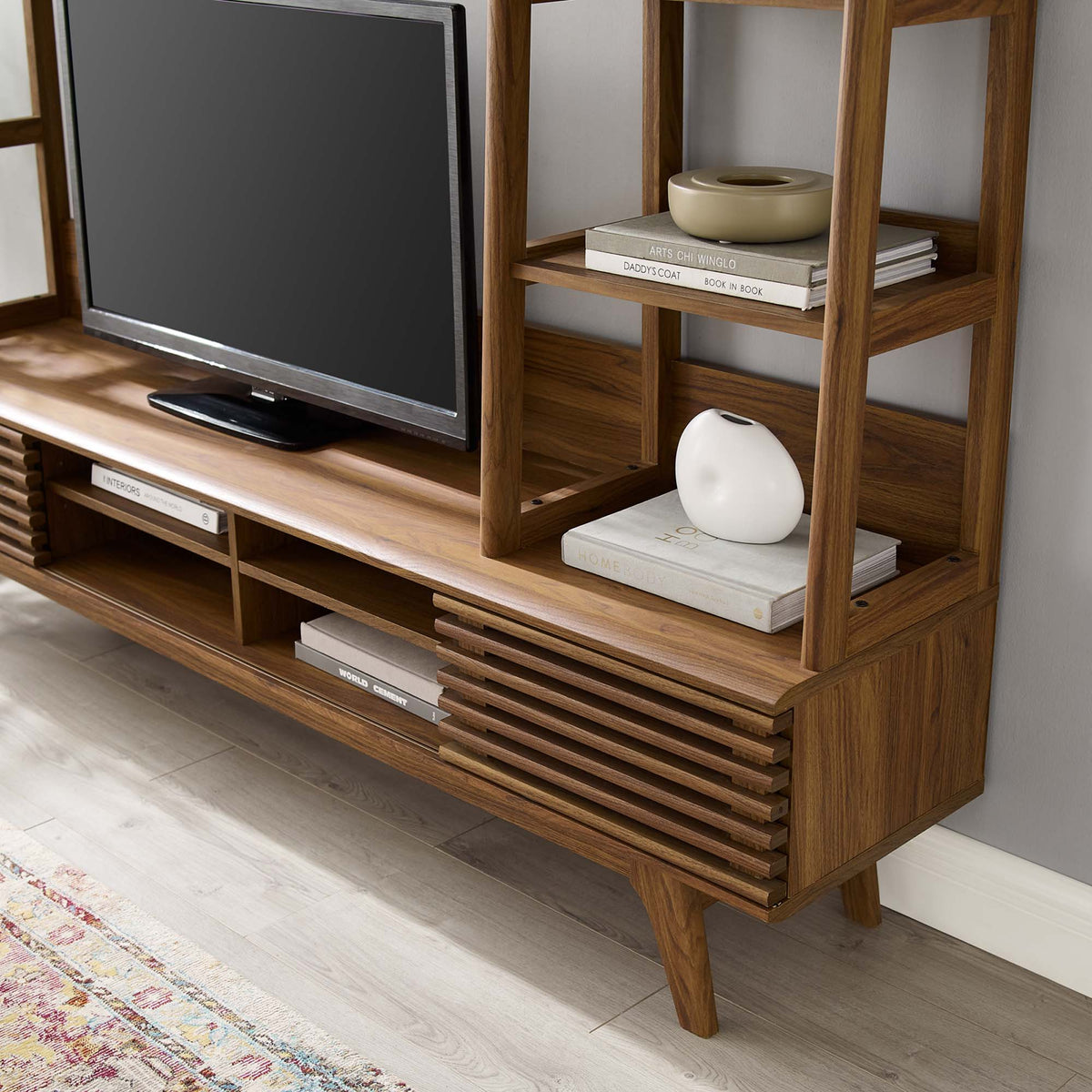 Render TV Stand Entertainment Center - Walnut