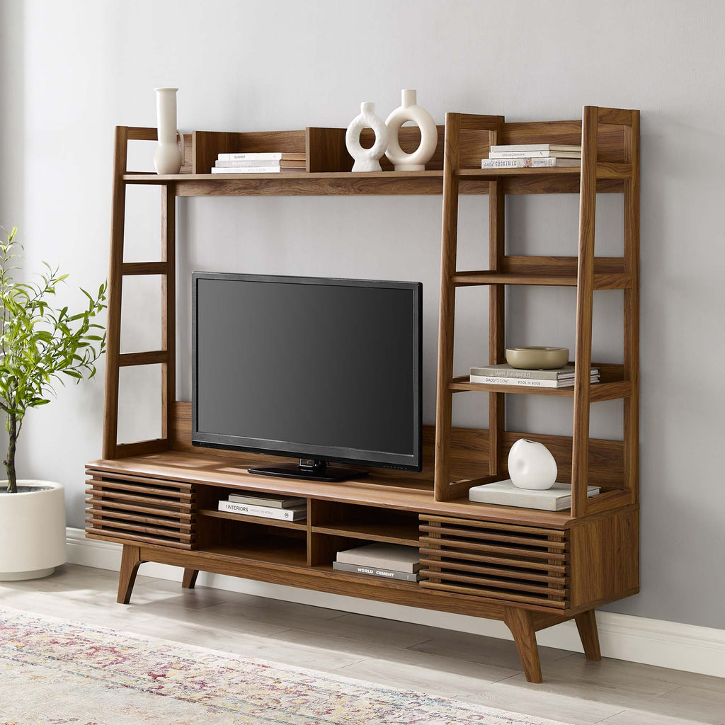 Render TV Stand Entertainment Center - Walnut