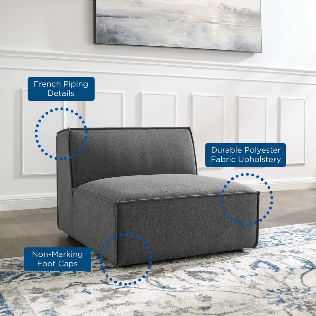 Restore Sectional Sofa Armless Chair - Charcoal