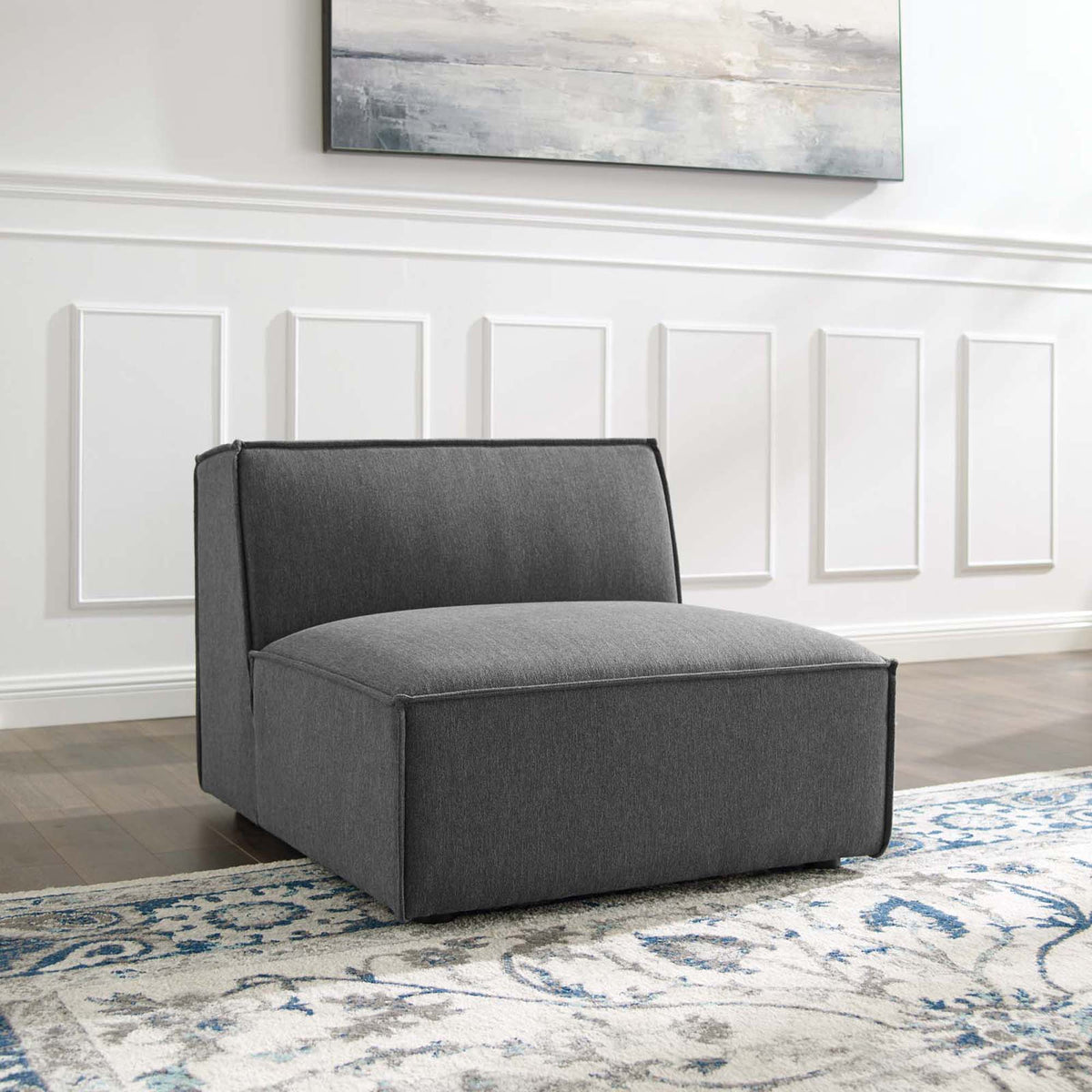 Restore Sectional Sofa Armless Chair - Charcoal