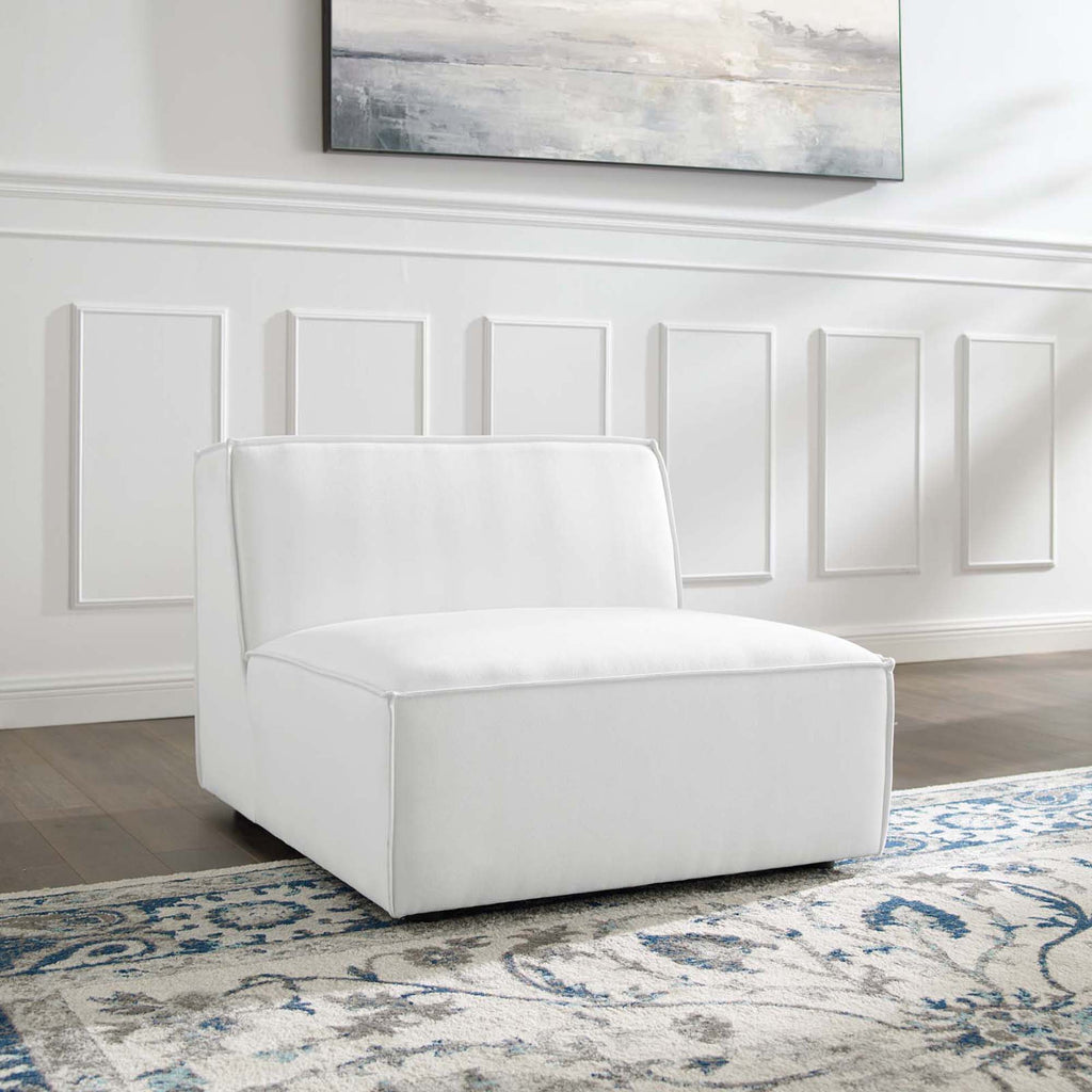 Restore Sectional Sofa Armless Chair - White