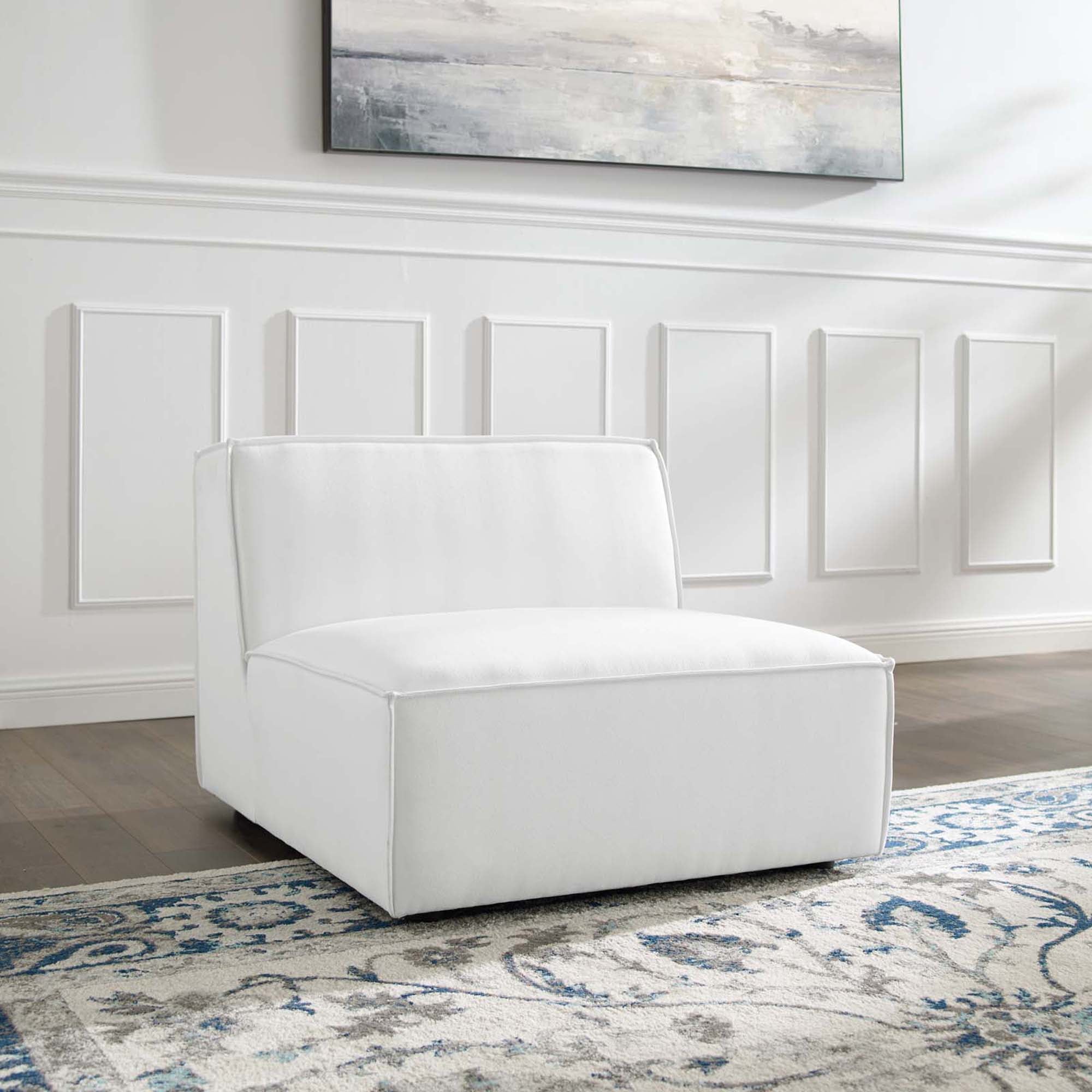 Restore Sectional Sofa Armless Chair - White