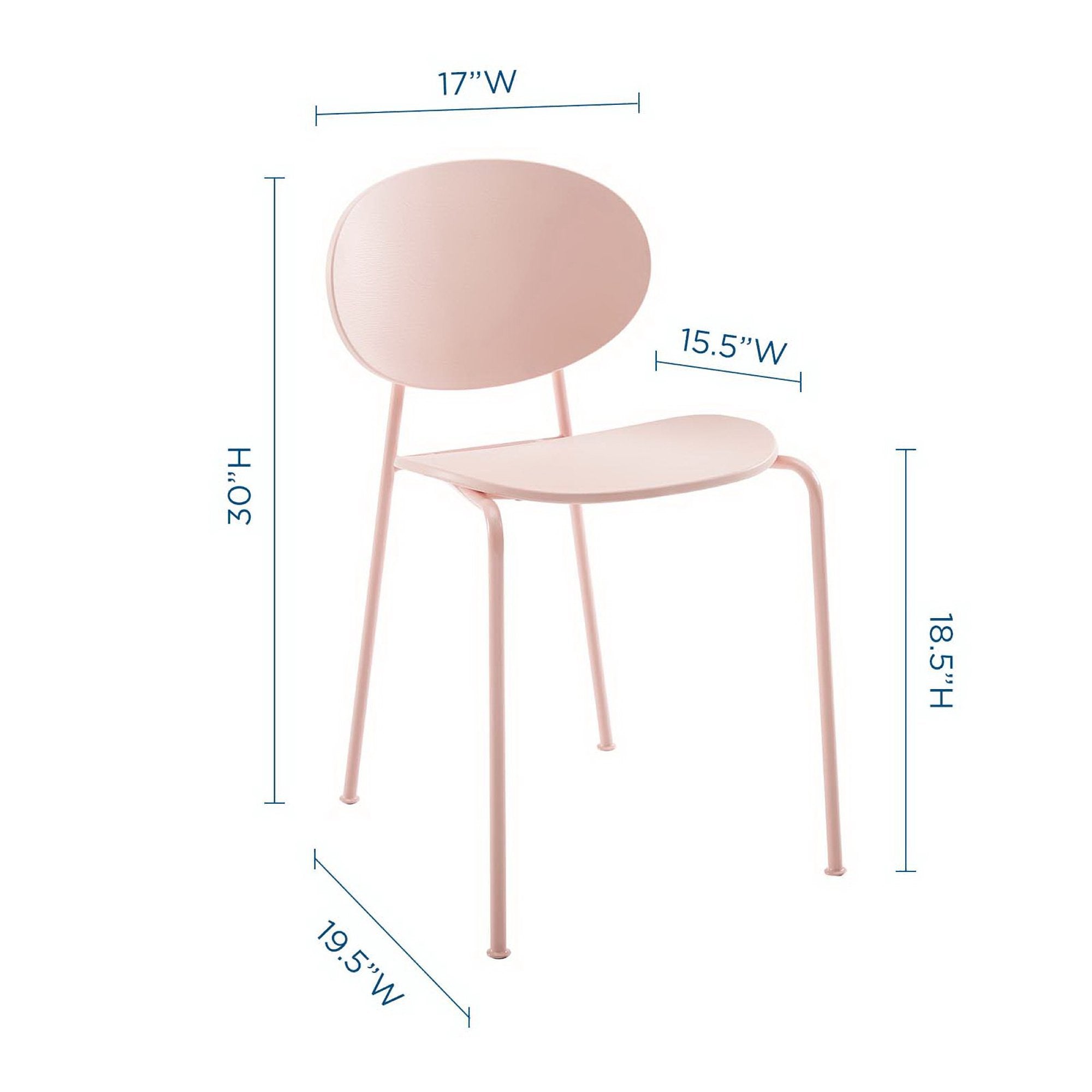 Palette Dining Side Chair Set of 2 - Pink