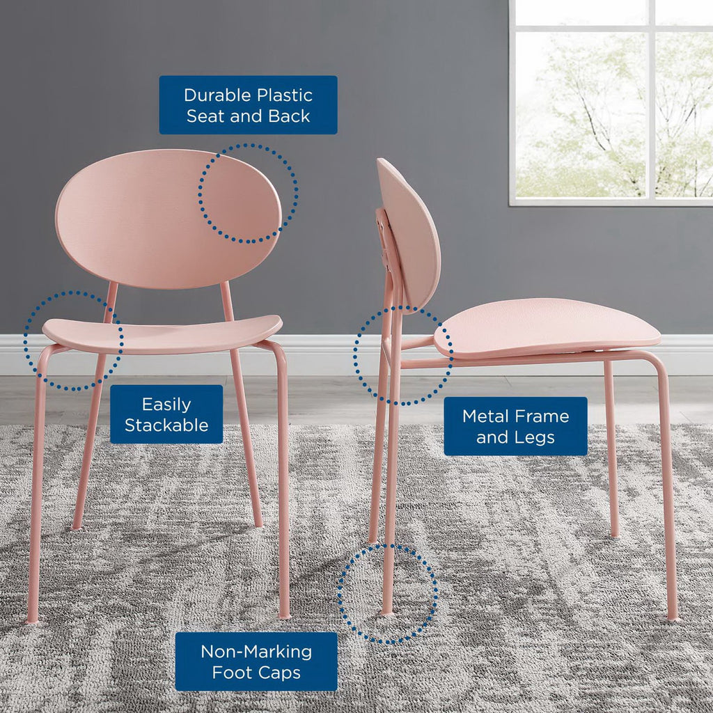 Palette Dining Side Chair Set of 2 - Pink
