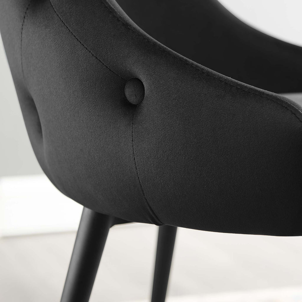 Adorn Tufted Performance Velvet Dining Side Chair - Black