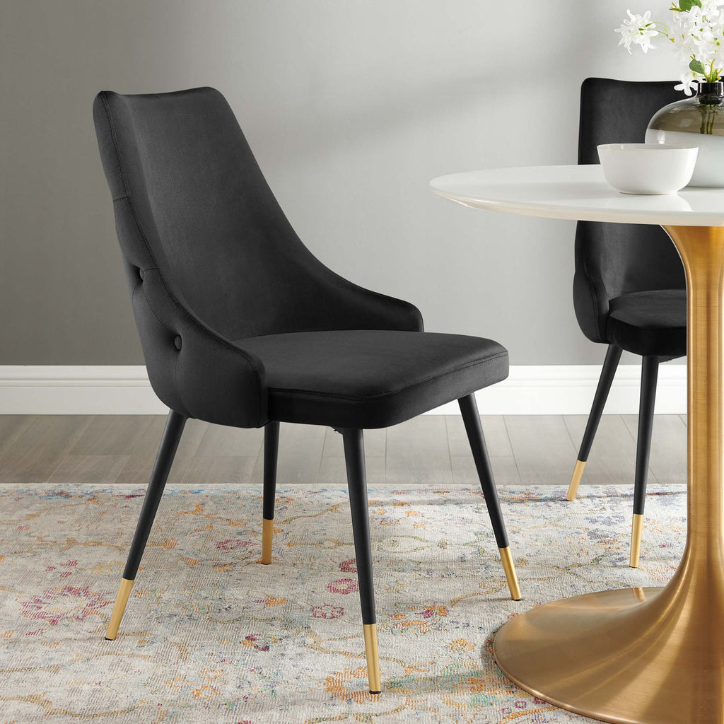 Adorn Tufted Performance Velvet Dining Side Chair - Black