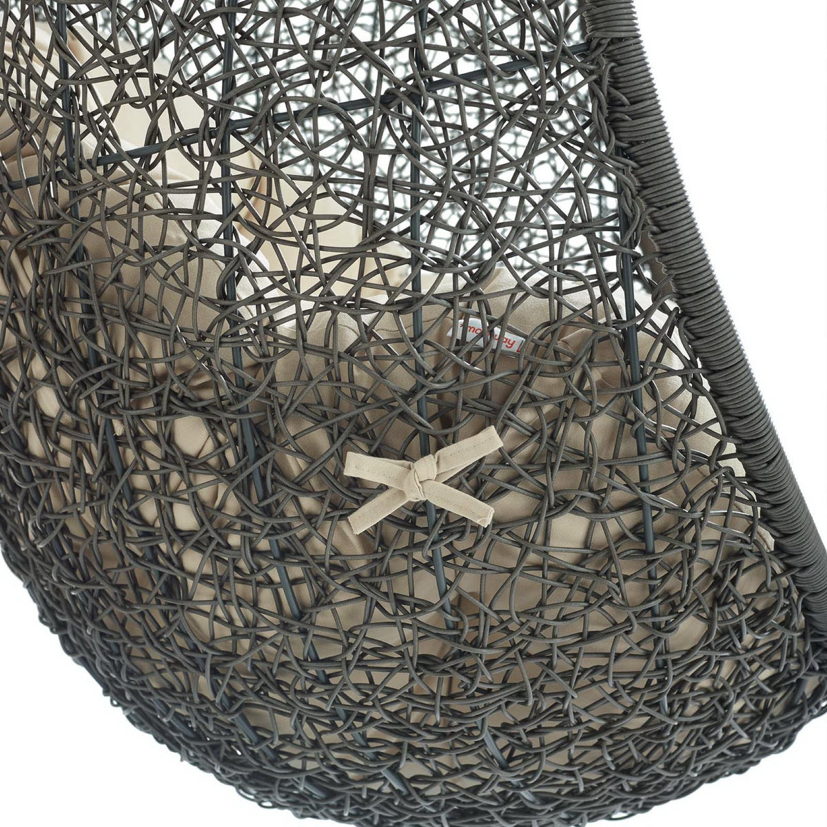 Hide Outdoor Patio Sunbrella Swing Chair With Stand - Gray Beige